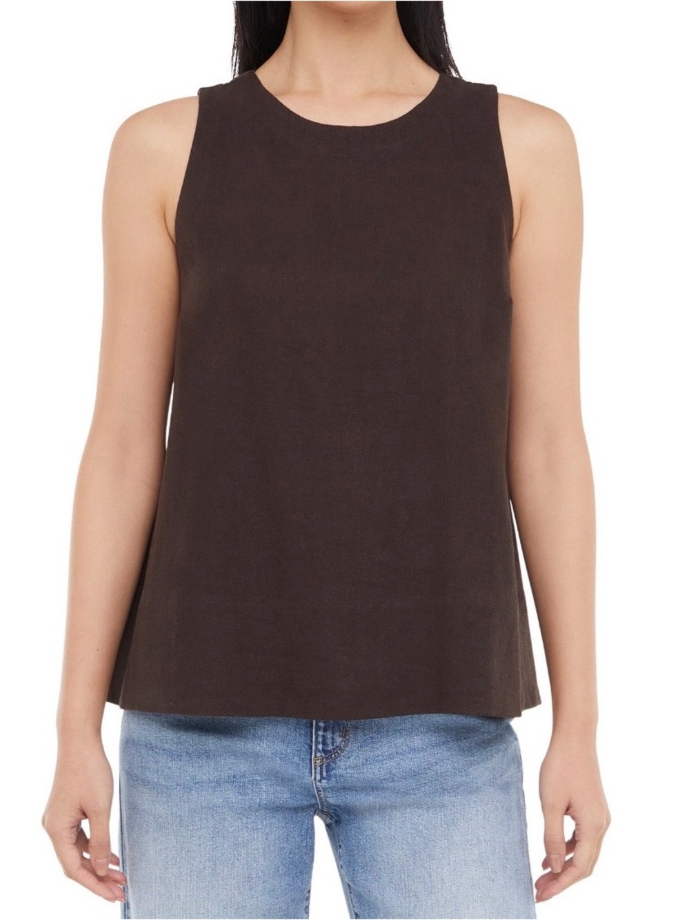 Banana Republic Dark Brown Sleeveless Crewneck Tank